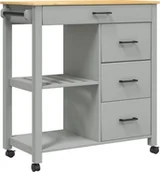 Wózki kuchenne - vidaXL Wózek kuchenny MONZA 84x40x90 cm lite drewno sosnowe - miniaturka - grafika 1