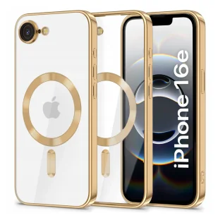 Etui do Apple iPhone 16e Alogy LuxeShield™️ Glamour Luxury Ring obudowa do MagSafe z osłoną aparatów Złote - Etui i futerały do telefonów - miniaturka - grafika 1