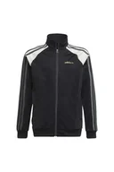 Bluzy dla dziewczynek - Bluza dziecięca Adidas Track czarna rozsuwana-128 - miniaturka - grafika 1