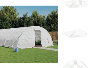 vidaXL Szklarnia z ramą stalową biała 60 m² 12x5x2,3 m - Szklarnie - Szklarnie ogrodowe vidaXL Szklarnia z ramą stalową biała 60 m² 12x5x2,3 m - Szklarnie - Szklarnie ogrodowe - miniaturka - grafika 1