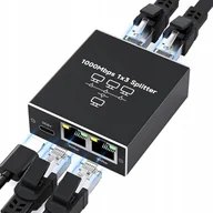 Wtyczki i adaptery - SPLITTER LAN 1x3 ADAPTER ROZDZIELACZ SWITCH 2xRJ45 ETHERNET 1000Mb GIGABIT - miniaturka - grafika 1