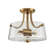 Lampy sufitowe - Hollister lampa sufitowa mosiądz QZ-HOLLISTER-SF-BB Quoizel - miniaturka - grafika 1