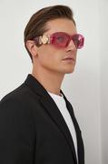 Okulary przeciwsłoneczne - Versace okulary przeciwsłoneczne męskie kolor różowy - miniaturka - grafika 1