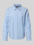 Koszule damskie - Bluzka koszulowa o kroju regular fit z mieszanki bawełny - miniaturka - grafika 1