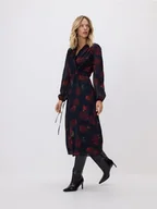 Sukienki - Reserved - Sukienka z nadrukiem w róże - czarny - miniaturka - grafika 1