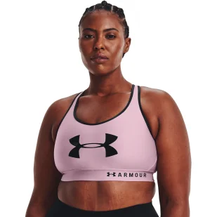 Biustonosz sportowy Under Armour Mid Keyhole Graphic - Bielizna sportowa damska - miniaturka - grafika 4