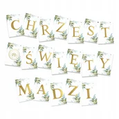 Balony i akcesoria - BANER CHRZEST ŚWIĘTY GIRLANDA A5 Z IMIENIEM - miniaturka - grafika 1