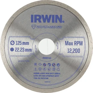 Irwin TARCZA DIAMENTOWA 125mm x 22,23mm / PEŁNA do płytek podłogowych i ściennych - Tarcze do pił - miniaturka - grafika 1