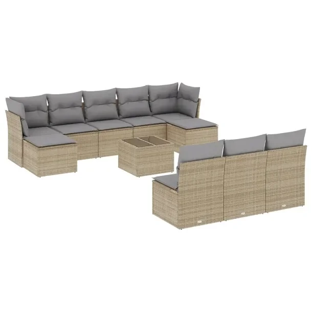 Zestaw mebli ogrodowych modułowych beżowy rattan PE 62x62x69 cm