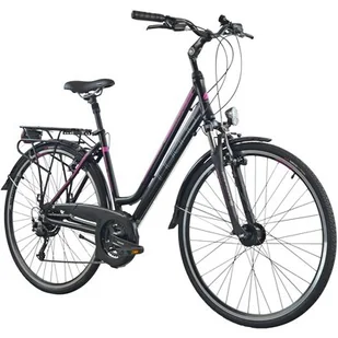 Rower trekkingowy INDIANA X-Road 3.0 D19 28 cali damski Czarno-fioletowy - Rowery - miniaturka - grafika 1