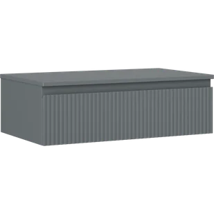 Mexen Rivel szafka łazienkowa podumywalkowa 80 cm z blatem, 1 szuflada, ryflowana , grafit mat - 91A20-08023-1-BFC66 - Szafki łazienkowe - miniaturka - grafika 1