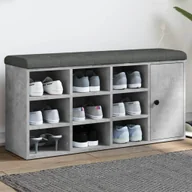 Szafki na buty - Ławka na buty beton szara 102x32x50 cm materiał drewnopochodny - miniaturka - grafika 1