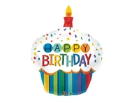 Balony i akcesoria - Balon foliowy babczeka Happy Birthday - 73 x 91 cm - 1 szt. - miniaturka - grafika 1