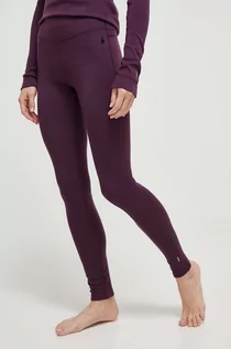 Spodnie sportowe damskie - Smartwool legginsy funkcyjne Classic Thermal Merino kolor fioletowy - grafika 1