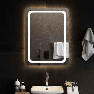 vidaXL Lustro łazienkowe z LED, 60x80 cm - Lustra - miniaturka - grafika 1