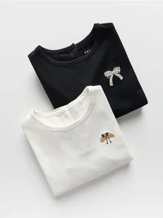 Reserved - Bawełniana koszulka 2 pack - złamana biel - Bluzki dla niemowląt - miniaturka - grafika 1
