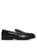 Półbuty męskie - Calvin Klein Półbuty Ess Rubber Penny Loafer Pol Lth HM0HM02025 Czarny - miniaturka - grafika 1