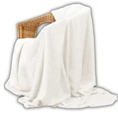 Koce - Miękki puszysty koc, wytłaczany w zygzaki, kolor ecru, Lugo, rozmiar 200x220 cm - miniaturka - grafika 1