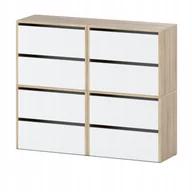 Szafki na buty - Szafka Na Buty Wysoka Sonoma Biały 120CM 8 Półek Regał Stojak Bez Siedziska - miniaturka - grafika 1