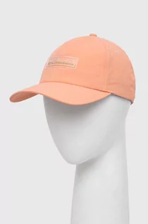 Czapki damskie - Columbia czapka z daszkiem kolor pomarańczowy z aplikacją - grafika 1
