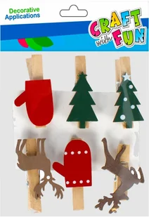 Craft With Fun, Ozdoba dekoracyjna klamerki Mix, Boże Narodzenie, 501911 - Zabawki kreatywne - miniaturka - grafika 1