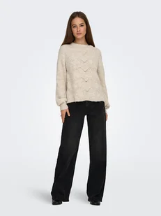 ONLY Sweter w kolorze beżowym - Swetry damskie - miniaturka - grafika 1