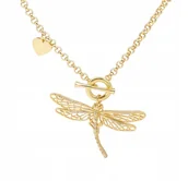 Naszyjniki - NASZYJNIK Z WAŻKĄ I SERDUSZKIEM Z KOLEKCJI MYSTICAL MOMENTS (C15/WAŻ/13AU) - miniaturka - grafika 1