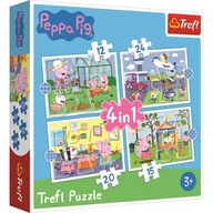 Puzzle - Trefl Świnka Peppa 4w1 Wspomnienia Z Wakacji 34359 - miniaturka - grafika 1