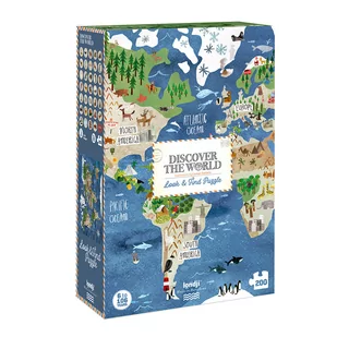 Londji puzzle obserwacyjne z mapą Discover the World 200 el. - Puzzle - miniaturka - grafika 1
