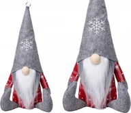 Ozdoby bożonarodzeniowe - Świąteczny skrzat siwa czapka dzwoneczek 32cm - miniaturka - grafika 1