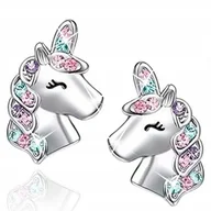 Biżuteria dla dzieci - KOLCZYKI JEDNOROŻCE DLA DZIEWCZYNKI ANTYALERGICZNE STAL CHIRURGICZNA 316L - miniaturka - grafika 1