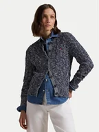 Swetry damskie - Polo Ralph Lauren Kardigan 211947926002 Granatowy Slim Fit - miniaturka - grafika 1