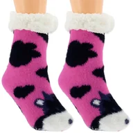 Skarpetki dla dzieci - HIPOALERGICZNE DZIECIECE CIEPŁE SKARPETKI ZIMOWE ANTYPOŚLIZGOWE 24-27 RÓŻ - miniaturka - grafika 1