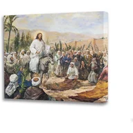 Ikony i obrazy sakralne - Obraz religijny na płótnie wjazd Jezusa do Jerozolimy, niedziela palmowa - miniaturka - grafika 1