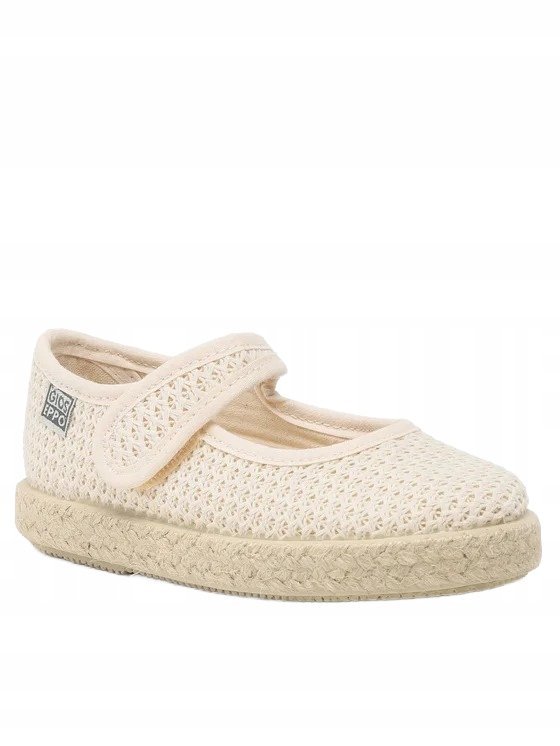 GIOSEPPO AŻUROWE PÓŁBUTY DZIECIĘCE Z PASKIEM BEŻOWE 20 6AA