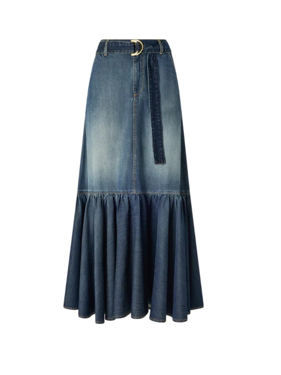 gonne casual damskie pinko - guardiano spódnica light denim - denim