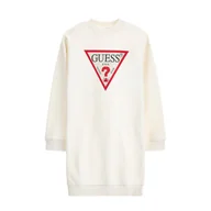 Sukienki i spódniczki dla dziewczynek - Dziecięca Sukienka GUESS FRENCH TERRY LS DRESS J3YK20KA6R3-G012 – Beżowy - miniaturka - grafika 1