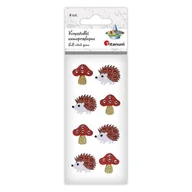 Zeszyty szkolne - Kryształki samoprzylepne muchomorki i jeże 8 szt - miniaturka - grafika 1