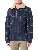 Kurtki męskie - TOM TAILOR Kurtka męska, 32515 – Navy Wool Check, XL - miniaturka - grafika 1