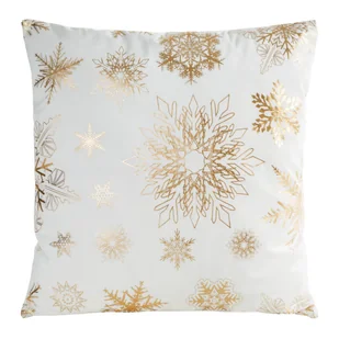 Poszewka na poduszkę świąteczna Snow biało-złota 45 x 45 cm - Pozostałe akcesoria świąteczne - miniaturka - grafika 1