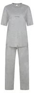 Spodnie damskie - calvin klein Damskie spodnie S/S zestaw piżama, szary wrzos, XS - miniaturka - grafika 1