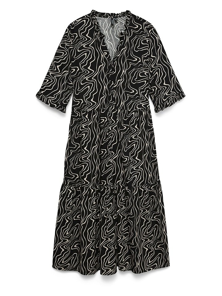 Vero Moda Sukienka w kolorze czarno-beżowym