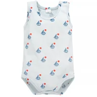 Body dla niemowląt - PINOKIO BODY NA RAMIACZKACH SAILOR NIEBIESKI LODKI 92 - miniaturka - grafika 1