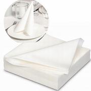 Naczynia i sztućce jednorazowe - Serwetki flizelinowe Premium białe 40 x 40cm 50sztuk - miniaturka - grafika 1