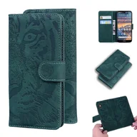 Portfele - Dla Nokia 4.2 Tiger Embossing Pattern Poziomy skórzany futerał z klapką z uchwytem i gniazdami kart i portfelem Zielony - miniaturka - grafika 1