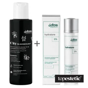 Dottore City Gel + Hydratore 5 % ZESTAW Żel oczyszczający 100 ml + Intensywnie nawilżający krem z 5 % kwasem migdałowym 50 ml - Zestawy kosmetyków damskich - miniaturka - grafika 1