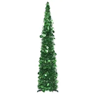 Choinki - vidaXL Składana, sztuczna choinka, zielona, 120 cm, PET - miniaturka - grafika 1