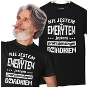 Dzień Babci i Dzień Dziadka - KOSZULKA DLA DZIADKA NA DZIEŃ DZIADKA NIE JESTEM EMERYTEM JESTEM PROFESJONALNYM DZIADKIEM KOSZULKA CZARNA - miniaturka - grafika 1