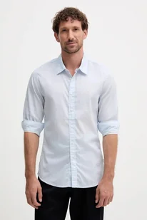 Pepe Jeans koszula bawełniana męska kolor niebieski slim z kołnierzykiem klasycznym PM3090818 - Koszule męskie - miniaturka - grafika 1