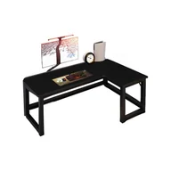 Biurka - Biurko narożne komputerowe duże nowoczesne czarne industrialne - miniaturka - grafika 1